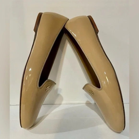 Tory Burch Women's Beige Patent Loafers - Picture 9 of 10